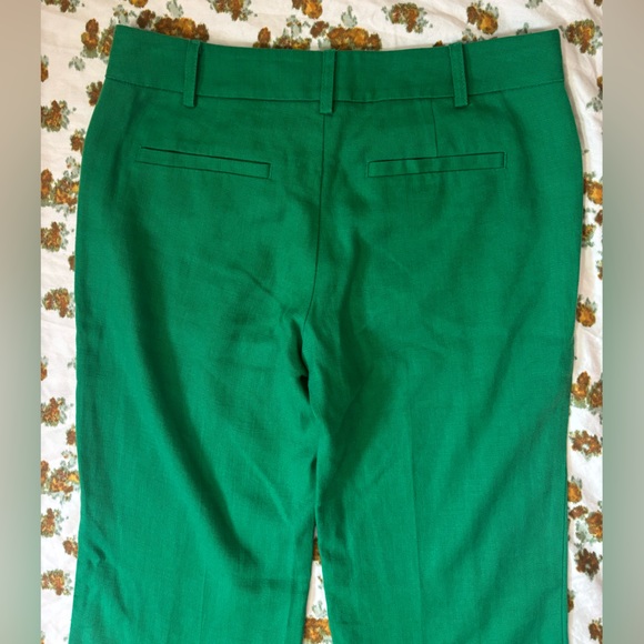 ANTHRO Elevenses the Brighton Kelly Green Linen Blend Pants Size 4 - Picture 10 of 13